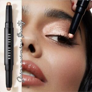 BOBBI BROWN DUAL ENDED CREAM EYESHADOW STICK- GOLDEN PINK SHIMMER/MATTE TAUPE